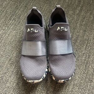 APL Slip-On Knit Sneakers in Charcoal with Patterned Sole